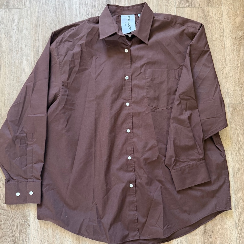 Collusion Brown Button Down Shirt